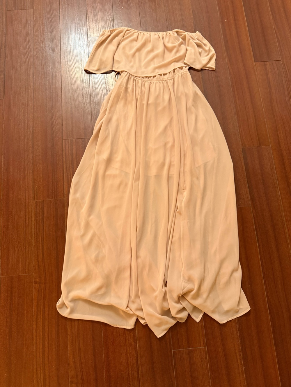 Peach Chiffon Maxi Skirt